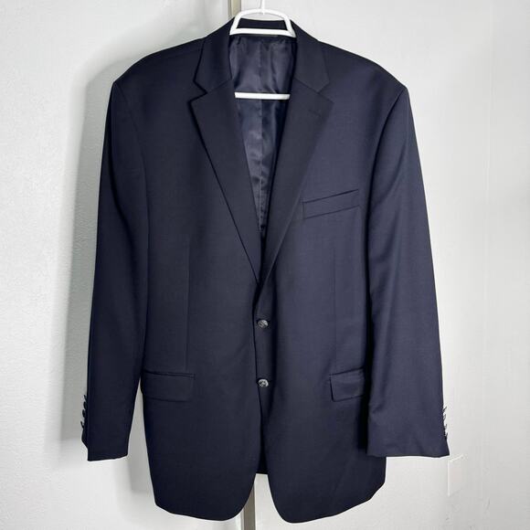 MICHAEL MICHAEL KORS Men's Sport Coat Blazer Two-Button Navy Wool Blend Size 46 - Picture 1 of 8